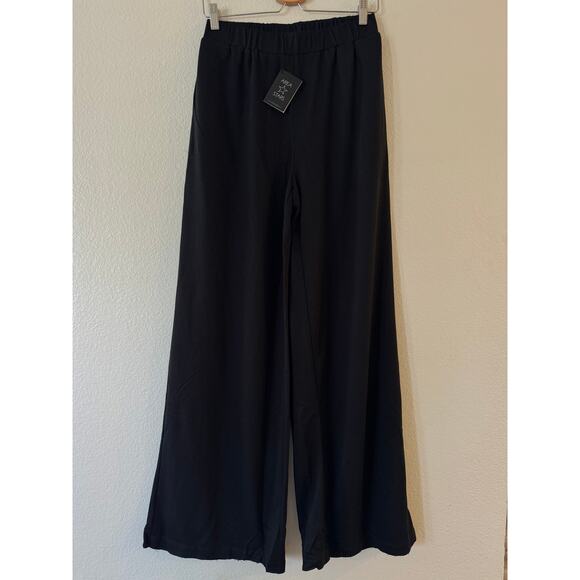 NEW Area Stars Wide Leg Long Pants Womens Size M Black Elastic Waist Pull On NWT - Picture 3 of 11